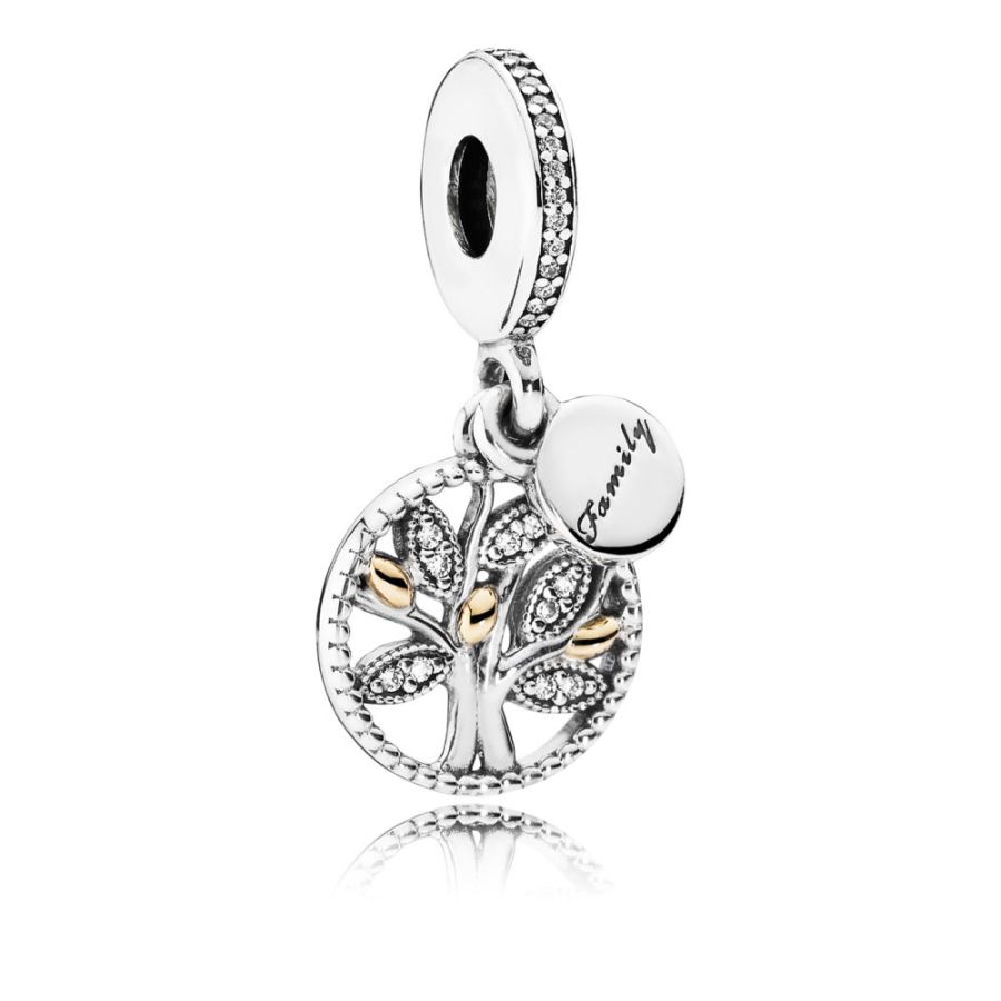 Charm-Anhänger Sparkling Family Tree Silber Gold Hauptbild