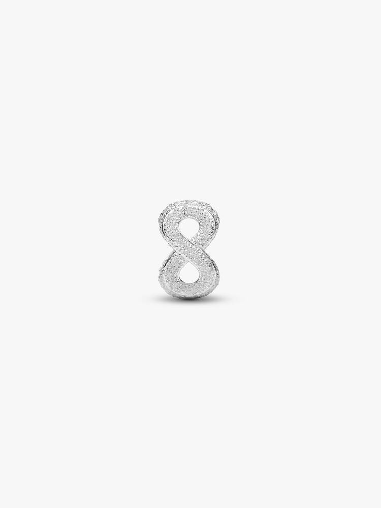 Strukturiertes Unendlichkeits-Symbol Mini-Charm Sterling-Silber