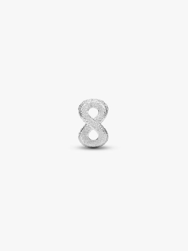 Strukturiertes Unendlichkeits-Symbol Mini-Charm Sterling-Silber