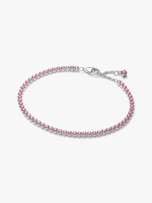 Rosafarbenes Kleines Tennisarmband Sterling-Silber