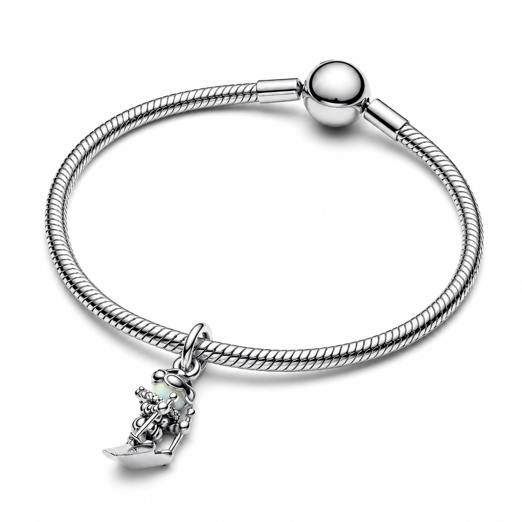 Charm-Anhänger Skifahrer Sterling-Silber