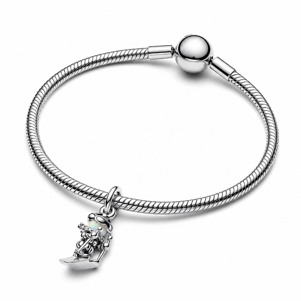 Charm-Anhänger Skifahrer Sterling-Silber