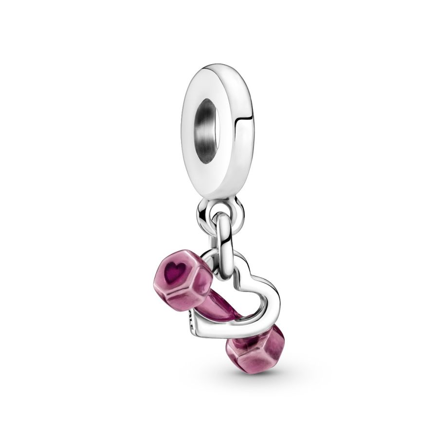 Charm-Anhänger Hantel und Herz Sterling-Silber Hauptbild