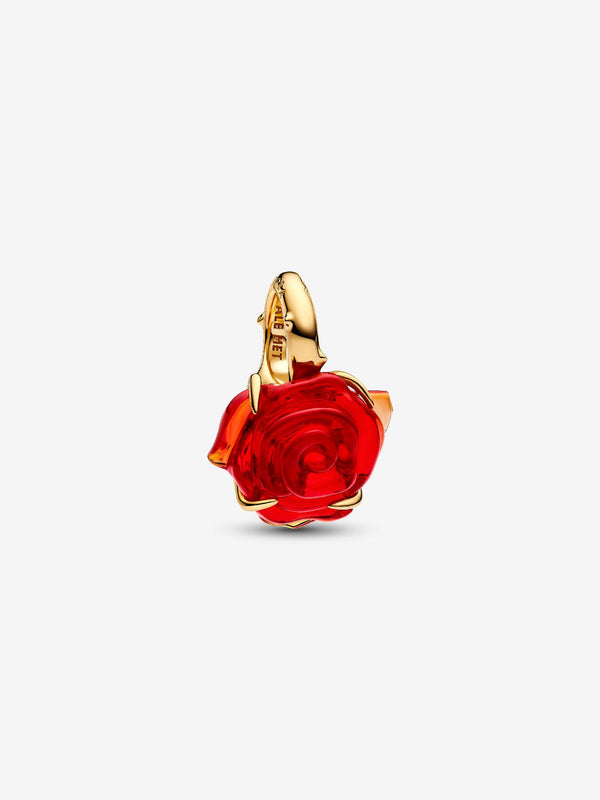 Die Schöne und das Biest Verzauberte Rose Charm-Anhänger 14 Karat Vergoldung