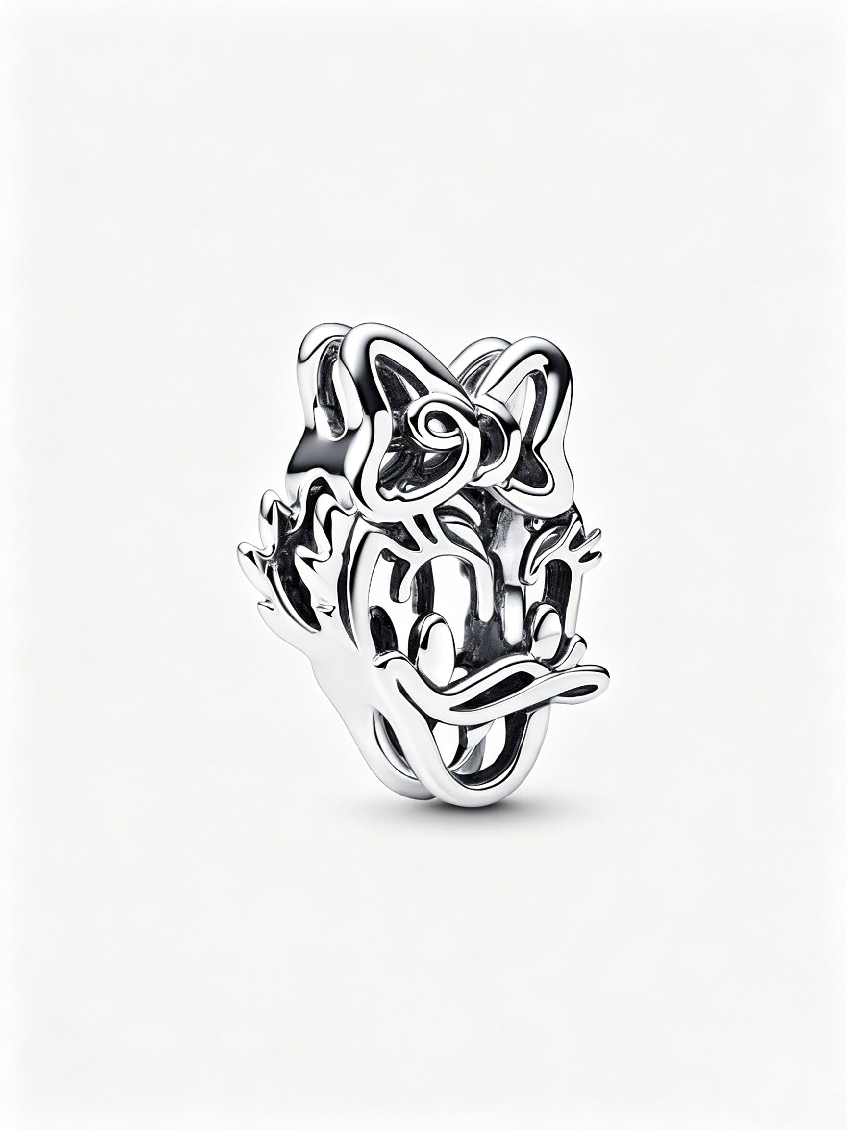 Daisy Duck Offen gearbeiteter Charm Sterling-Silber Hauptbild