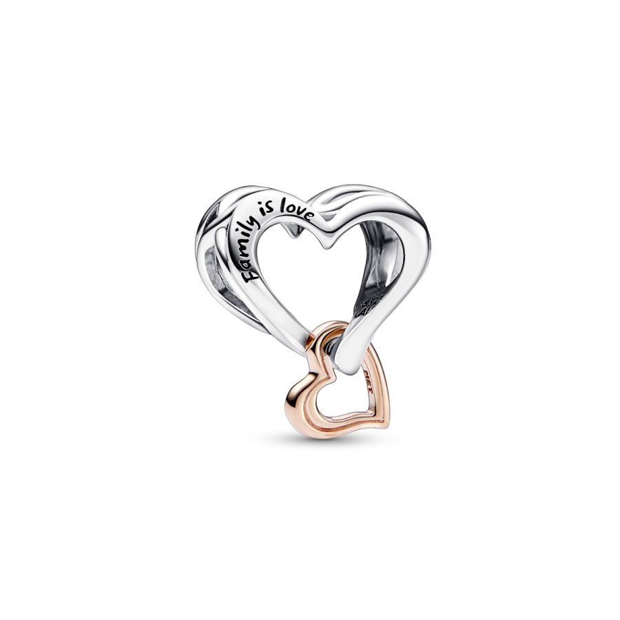 Charm Unendlichkeits-Herz Offen Silber 14k Rosévergoldet Hauptbild
