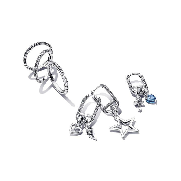 Mini-Charm-Anhänger Funkelndes Kreuz Zirkonia Silber