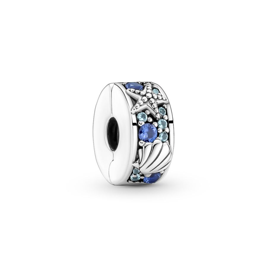 Charm-Clip Tropischer Seestern Muschel Sterling-Silber Hauptbild