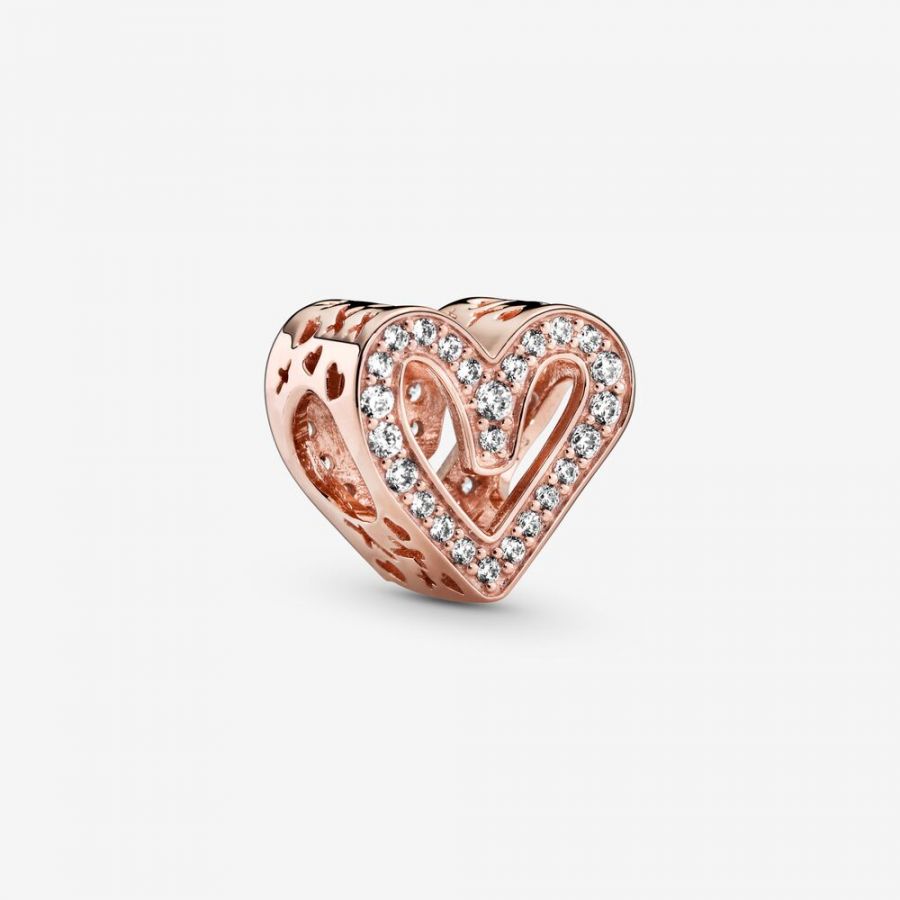 Rose  Charm Funkelndes Freihand-Herz