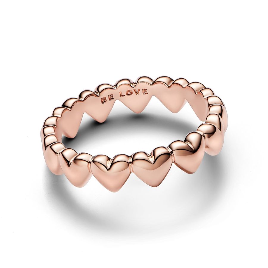 Ring Reihe von Herzen Rosévergoldet Zweitbild