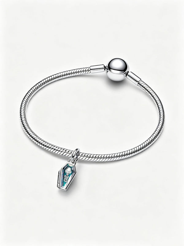 Aufklappbarer Glow-in-the-Dark Sarg Charm Sterling-Silber