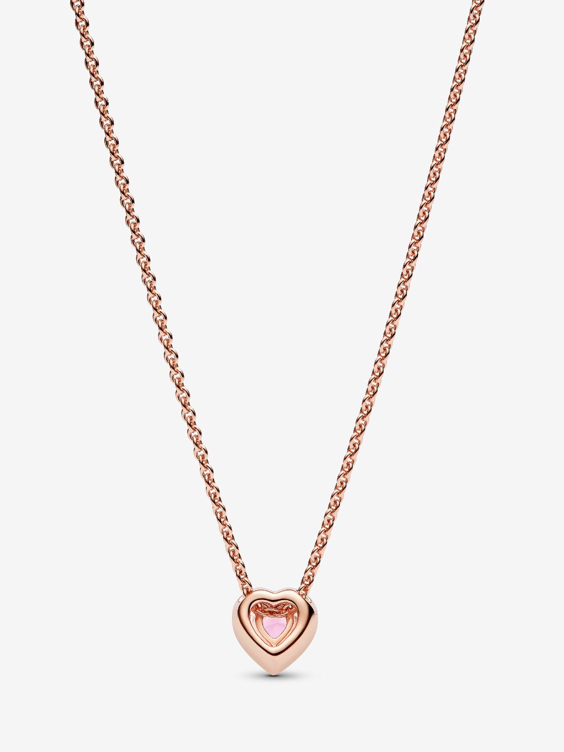 Rosafarbenes Herz Collier 14 Karat rosévergoldet