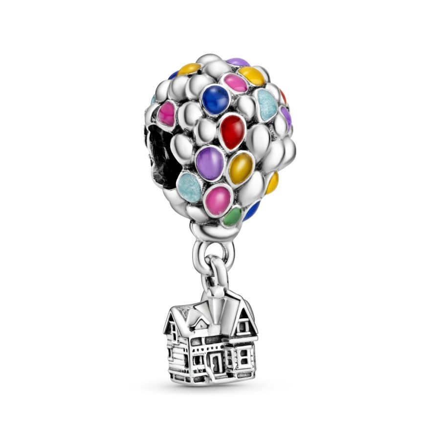 Charm Oben Haus und Ballon Silber Hauptbild