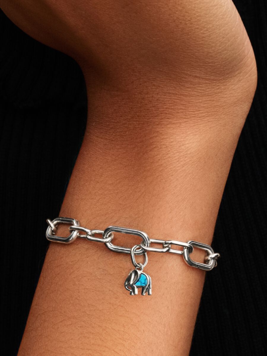 Türkisfarbener Elefant Mini-Charm-Anhänger Sterling-Silber Zweitbild