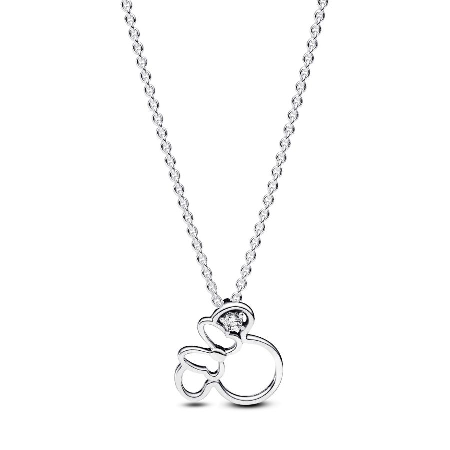 393187C01 Halskette Minnie Maus Silhouette Silber 45 cm