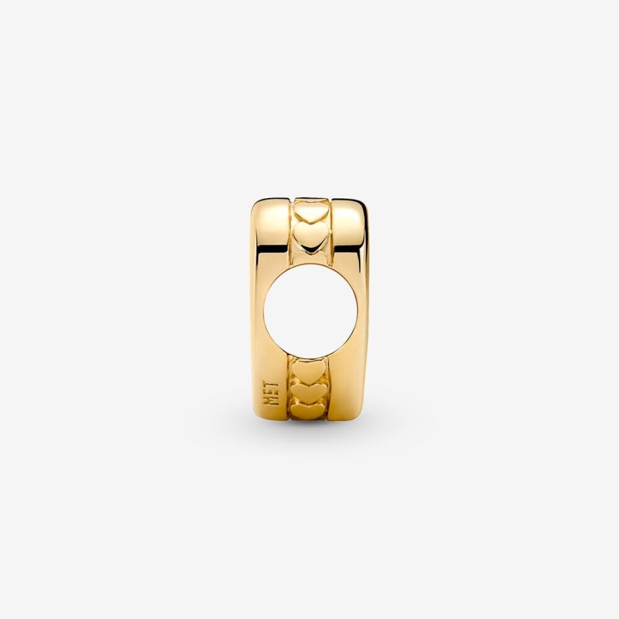 Charm Glattes Herz Gravierbar 14k Vergoldet