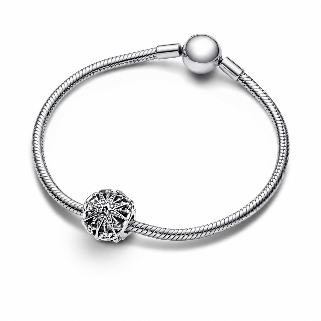 Charm Himmlische Schneeflocke Stern Sterling-Silber