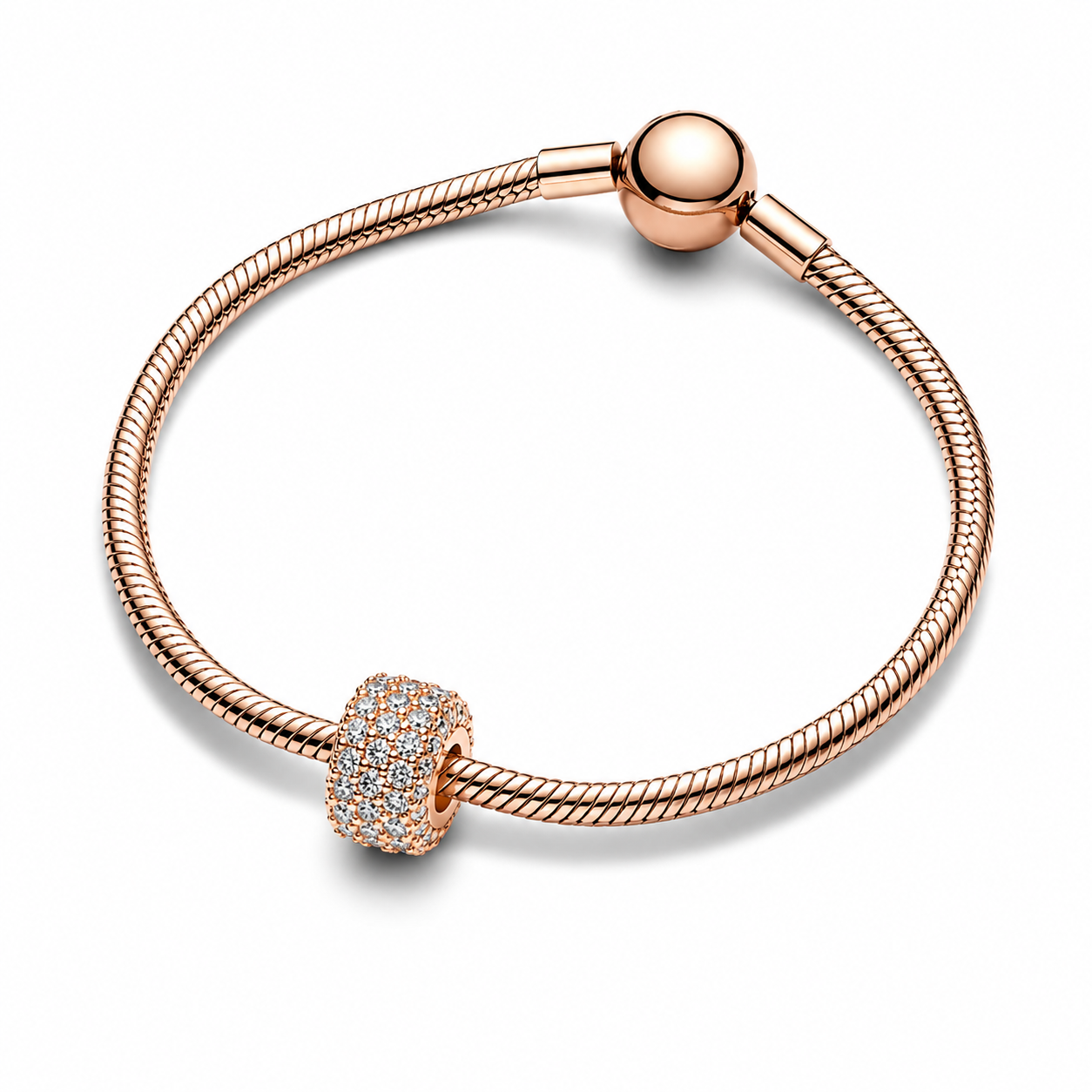 Charm Funkelndes Dreireihiges Pavé Zirkonia Rosévergoldet