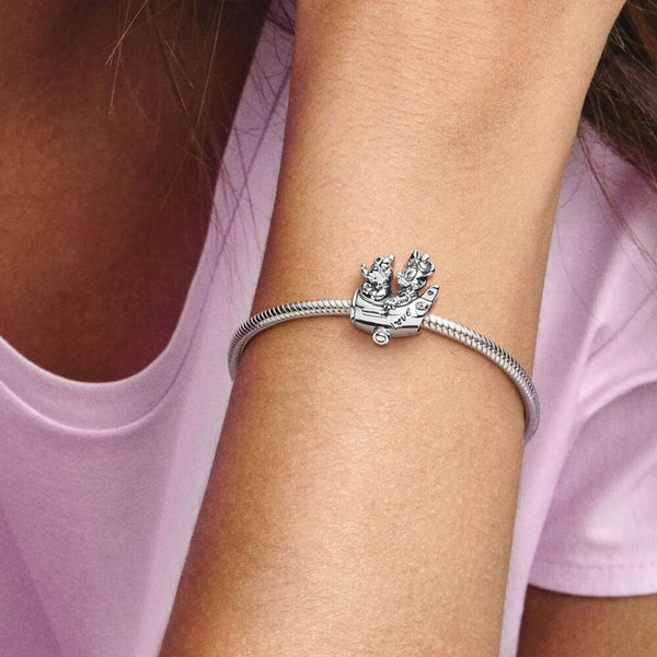 Charm Micky Maus & Minnie Maus Flugzeug Sterling-Silber