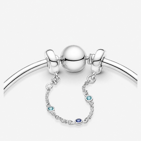 Komfortkette Drei Blaue Steine Sterling-Silber 5 cm