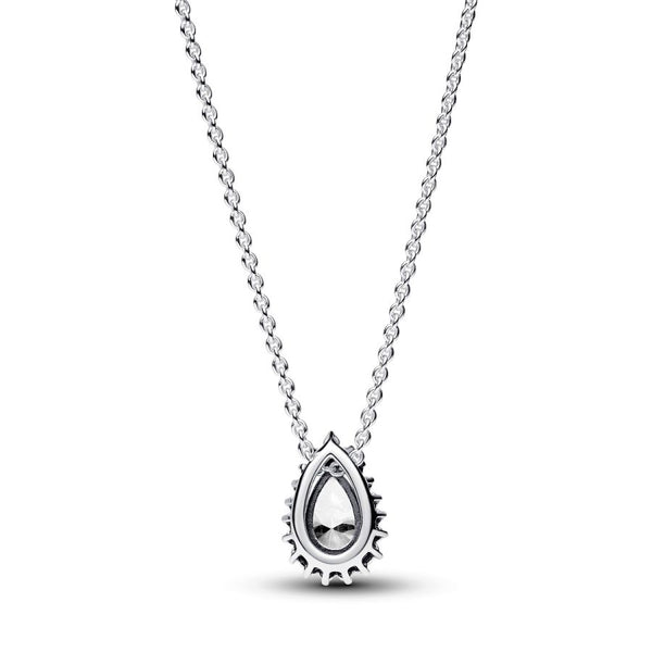 392832C01 Collier-Halskette Funkelnde Birnen-Kranz Zirkonia Silber