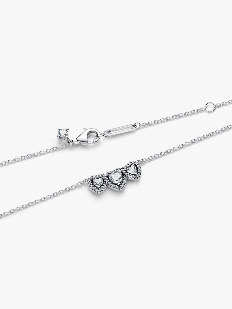 Strahlenkranz Herz Trilogie Collier-Halskette Sterling-Silber Zweitbild