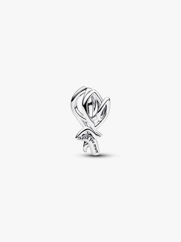 Tulpe Offen gearbeitetes Charm Sterling-Silber