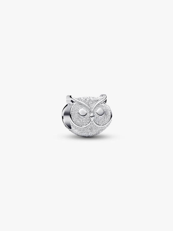 Strukturierte Eule Mini-Charm Sterling-Silber