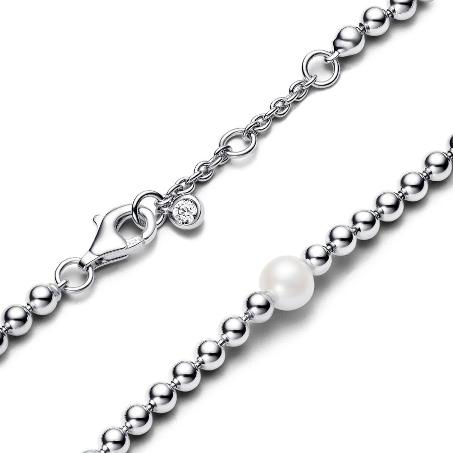 Armband Süßwasserzuchtperle & Kugeln Silber Zweitbild