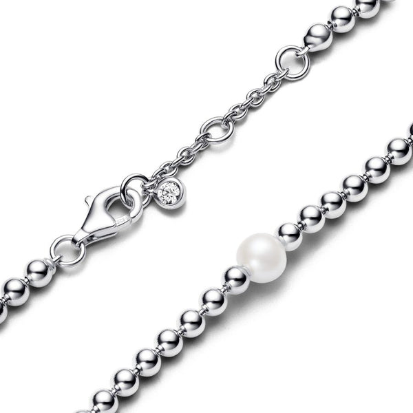 Armband Süßwasserzuchtperle & Kugeln Silber