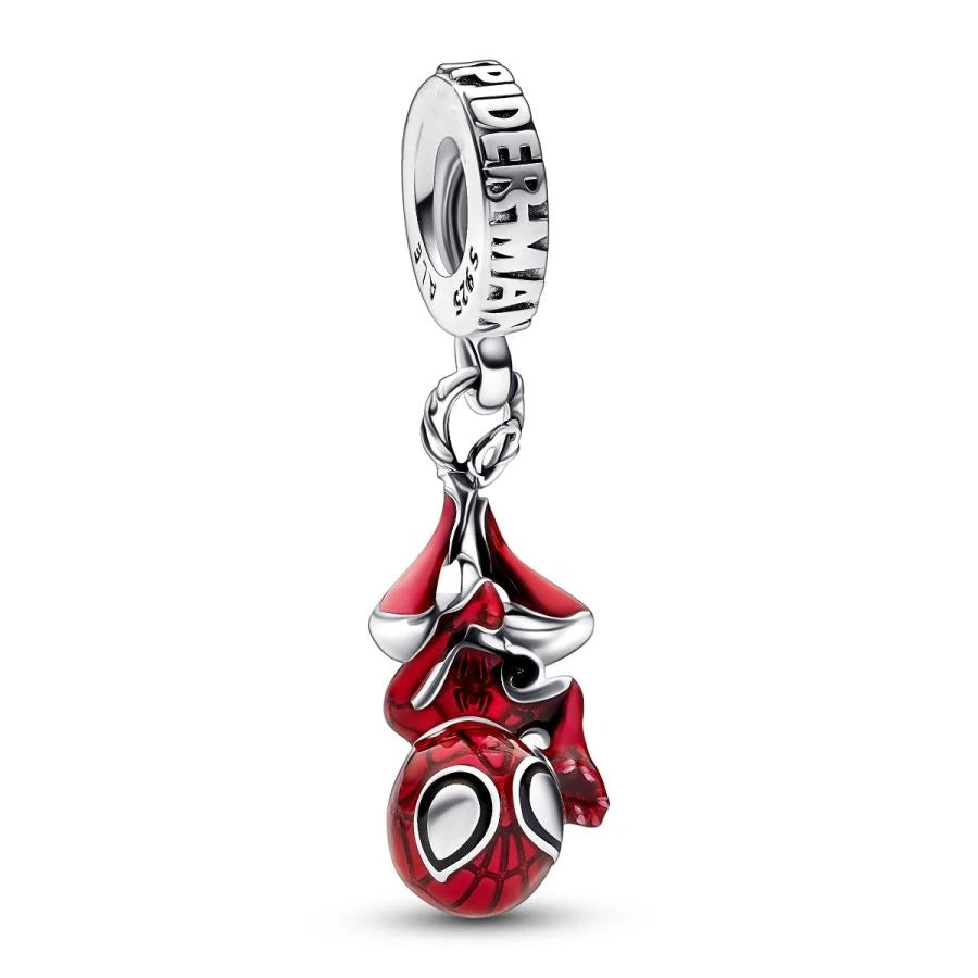 Charm-Anhänger Hängender Spider-Man Sterling-Silber
