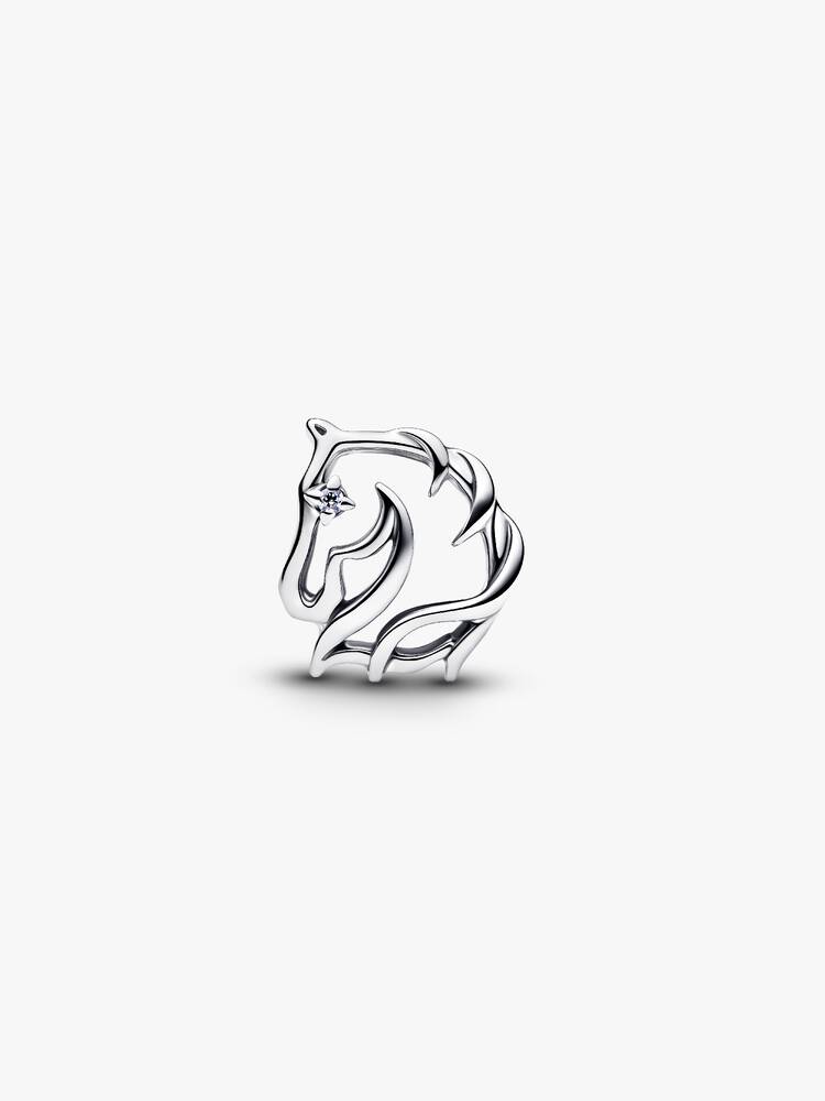 Pferd Offen gearbeitetes Charm Sterling-Silber Zweitbild