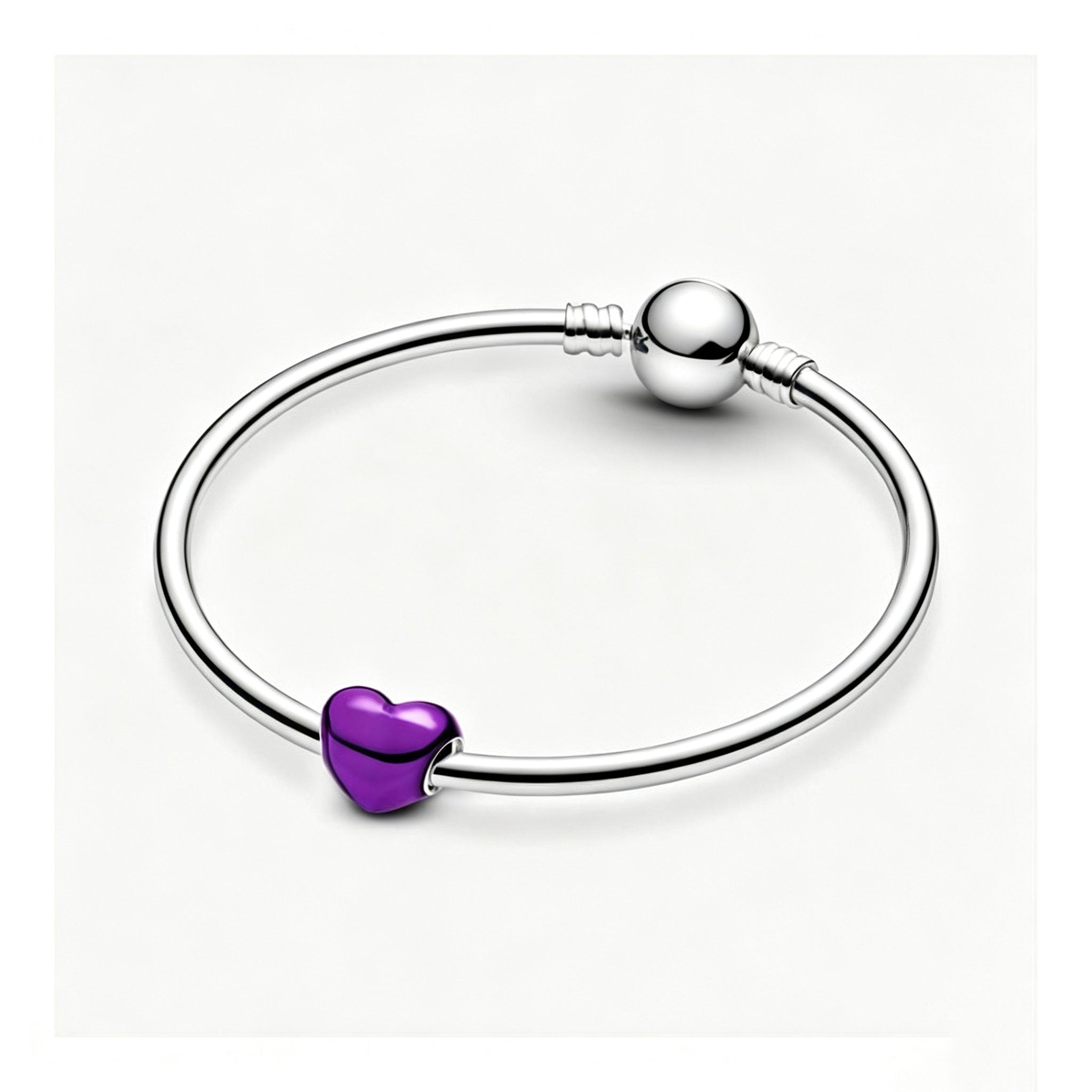 Charm Violettes Metallic-Herz Sterling-Silber