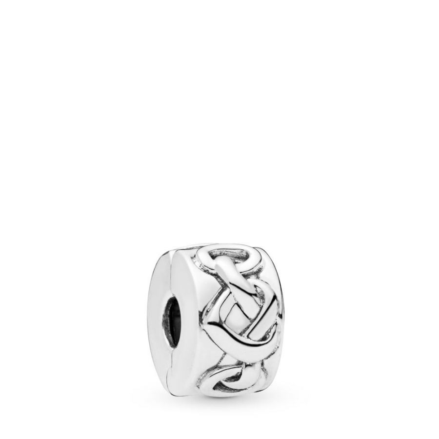 Charm Clip Knotted Hearts Sterling-Silber Hauptbild