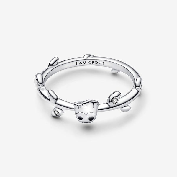 Ring Guardians Of The Galaxy Groot Blatt Silber
