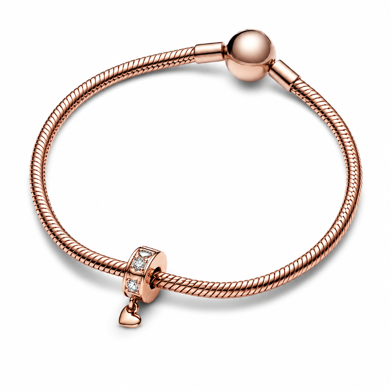 Charm-Anhänger Funkel Unendlichkeit Herzen 14k Rosé Vergoldet