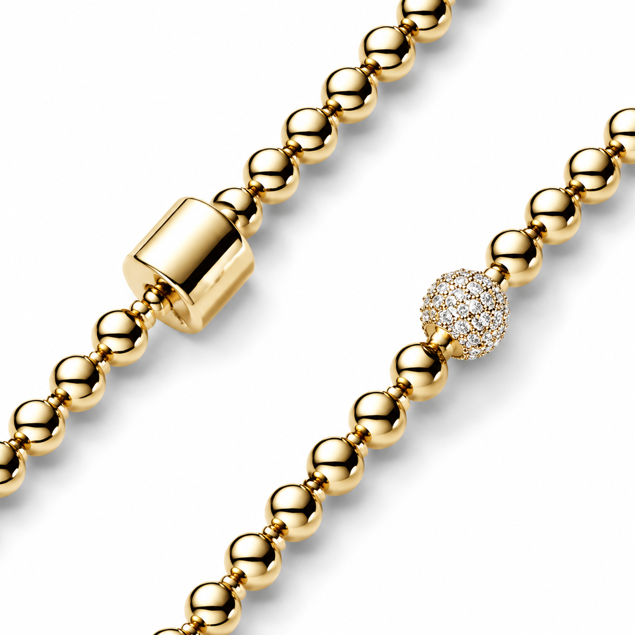 Armband Kugeln & Pavé Vergoldet Zweitbild