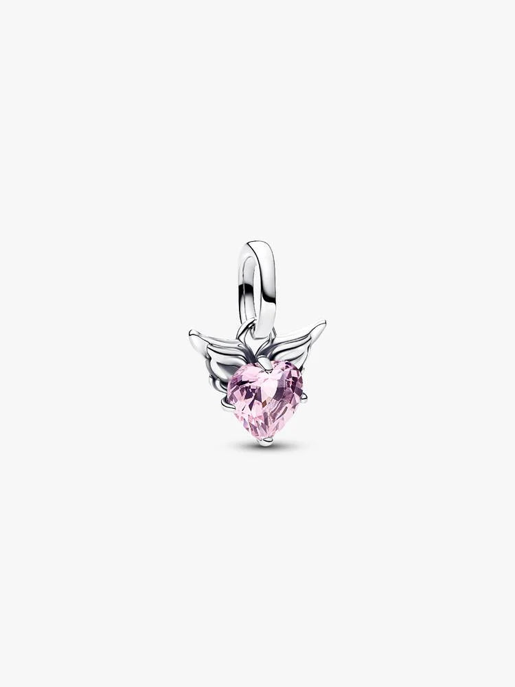 Geflügeltes Herz Mini-Charm-Anhänger Sterling-Silber