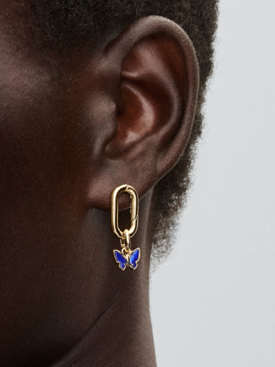 Blauer Schmetterling Mini-Charm-Anhänger 14 Karat Vergoldung Zweitbild