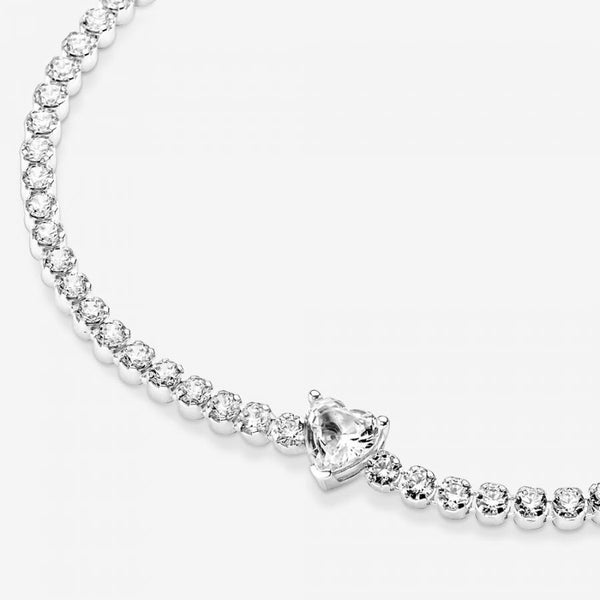 Tennisarmband Funkelndes Herz Zirkonia Silber