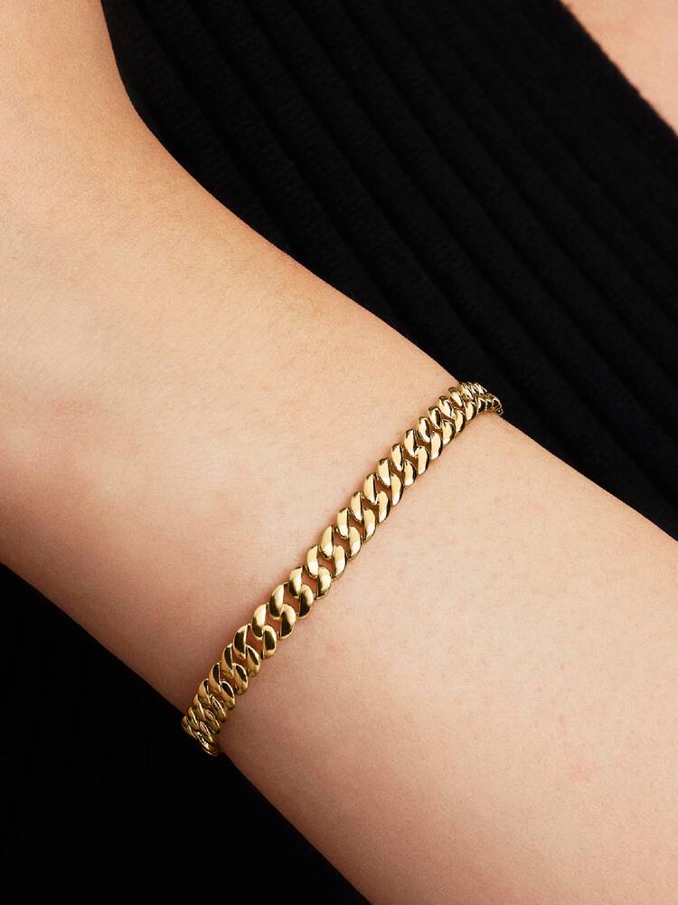 Cuban-Kettenarmband 14 Karat Vergoldung Zweitbild