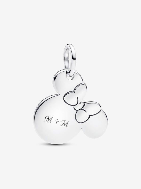 Minnie Maus Gravierbarer Charm-Anhänger Sterling-Silber