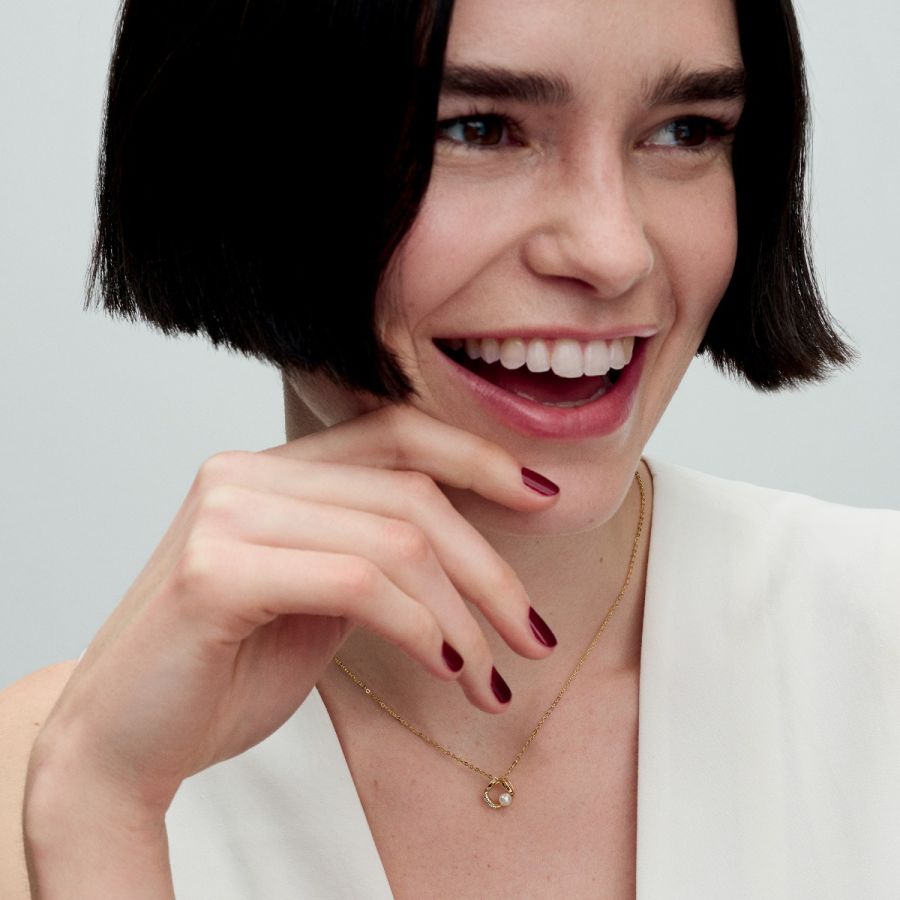 Essence Kette mit Anhänger Pavé Kreis Vergoldet 363303C01 Zweitbild