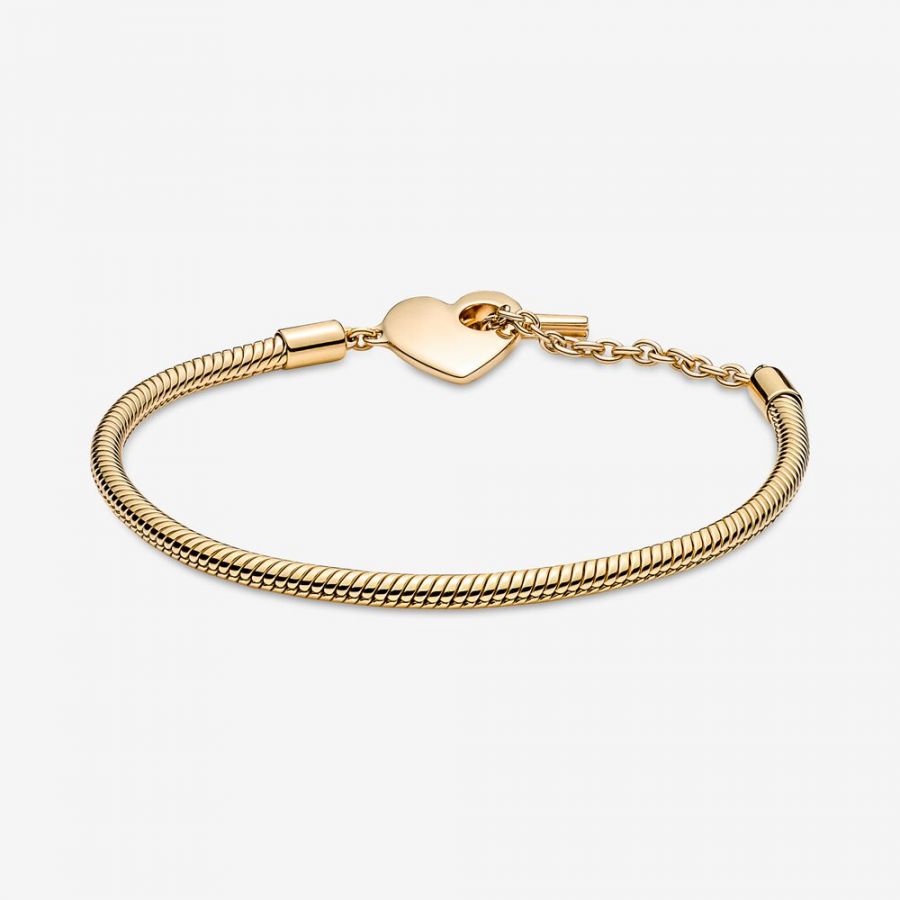 Schlangen-Gliederarmband Moments Herz T-Verschluss