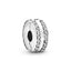 Charm Clip Zweireihiges Pavé Sterling-Silber
