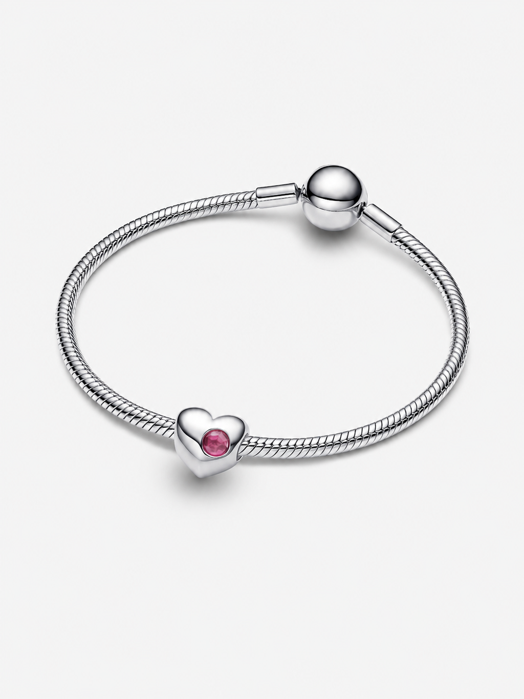 Gravierbares rosafarbenes Stein-Herz Charm Sterling-Silber