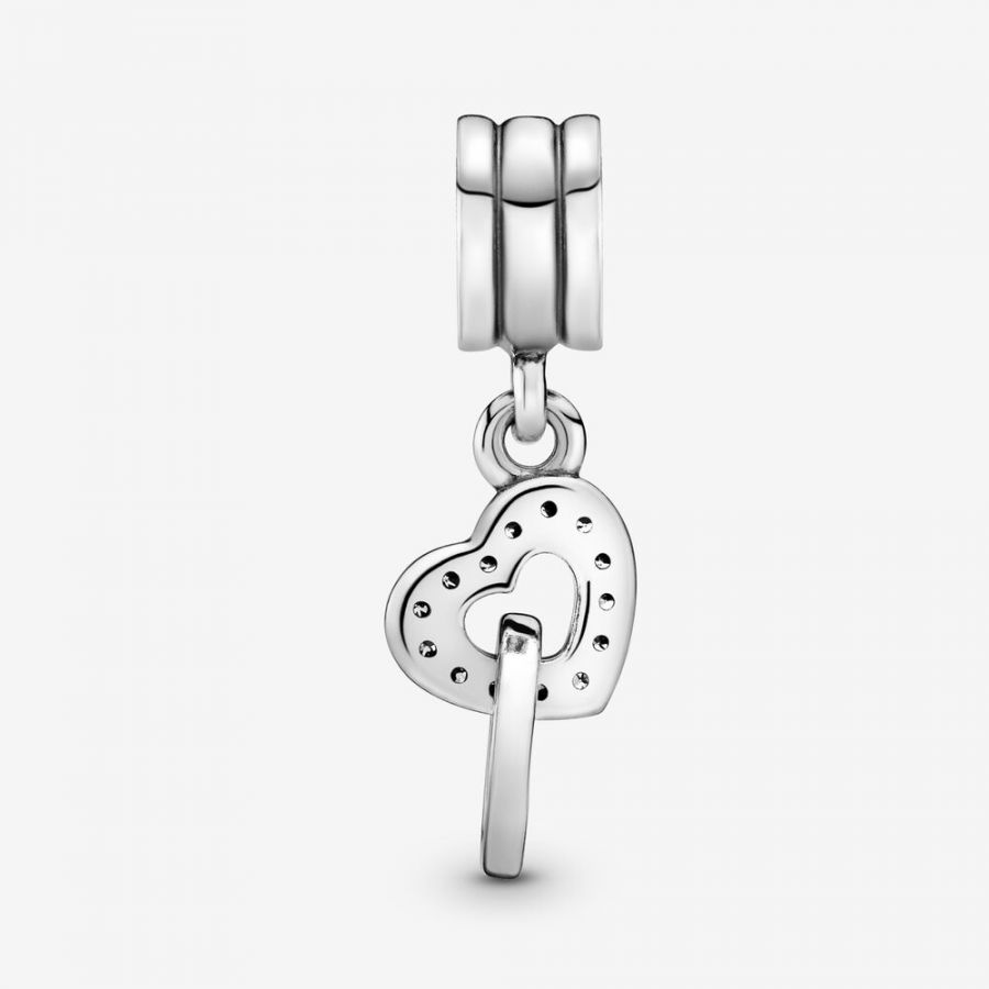 Charm-Anhänger Verschlungene Herzen Silber Zweitbild