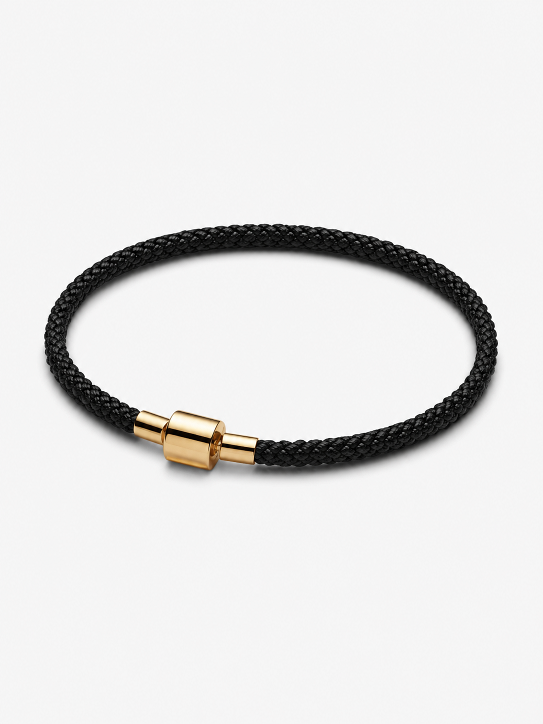 Schimmerndes Schwarzes Kordel-Armband 14 Karat Vergoldung Hauptbild