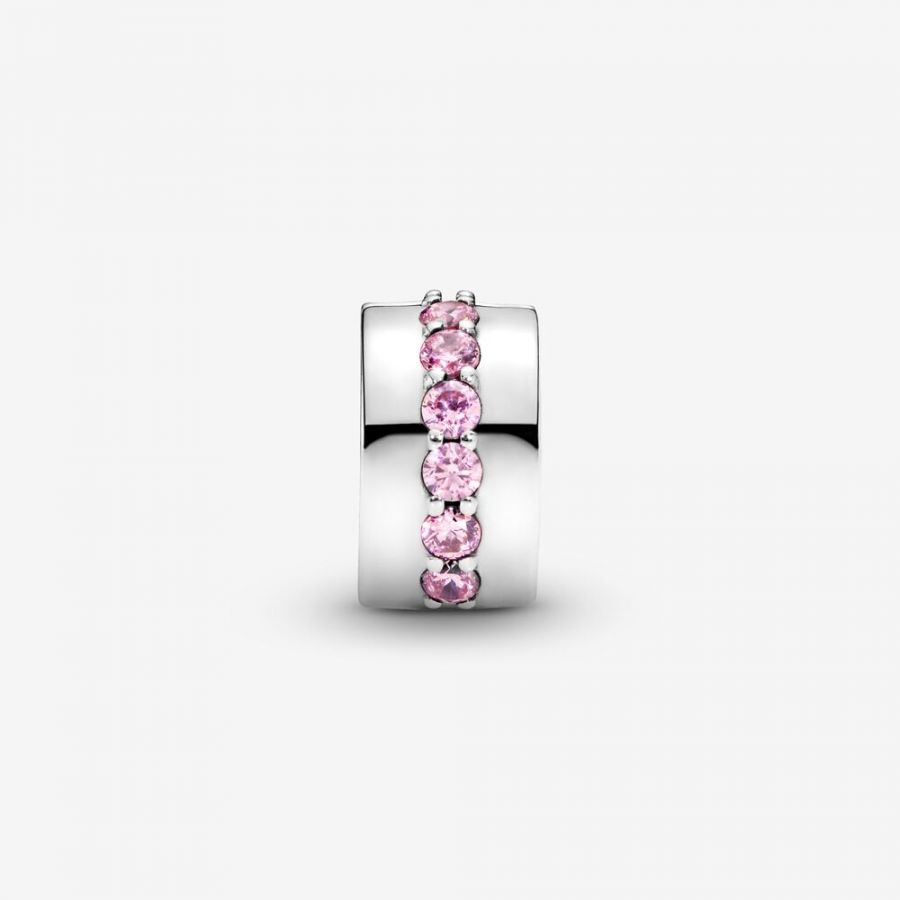 Clip Charm Rosafarbene Funkelnde Linie