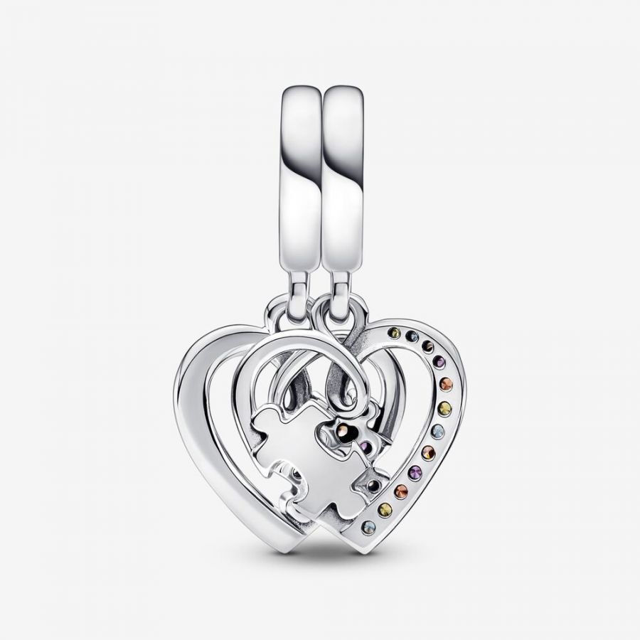 Charm-Anhänger Puzzle Herzen Freundschaft Sterling-Silber